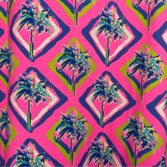 Lulu-B | Pink Tropical Palm Tree Print Ruffle Maxi Dresss - Picture 6 of 9